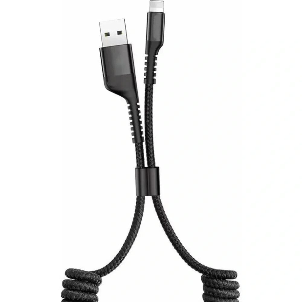 COPY - Retractable iPhone Charger Coiled Cable